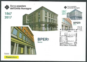 2017 ITALIA CARTOLINA POSTALE FDC BPER BANCA POPOLARE EMILIA ROMAGNA - BF - Picture 1 of 1