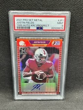 2021 Pro Set Metal Justin Fields #JF1 1989 Autograph XRC Prospect /100 PSA 9