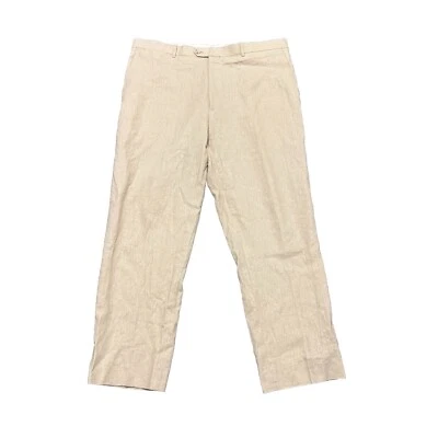 Pantalones de lino Bianco Brioni para hombre talla 42 beige diseñador diseño de 5 bolsillos Italia Foto 1 de 4