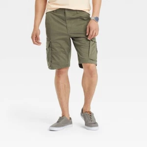 Goodfellow & Co Herren 11" mittelhohe Cargo grün atmungsaktiv Baumwolle Shorts Größe 38 - Bild 1 von 3