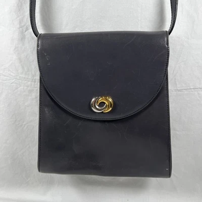 Salvatore Ferragamo Vintage Gray Leather Shoulder Handbag Timeless Luxury - Image 1 of 4