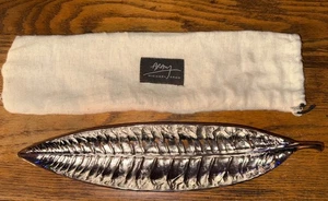 Michael Aram Forest Mango Leaf Nickel Plated 12.5" Long Metal Serving Dish - Picture 1 of 3