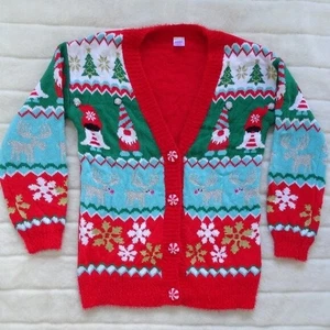 Holiday Time Christmas Oversize Cardigan Sweater Women's Small - Picture 1 of 7