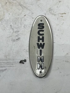 Vintage Schwinn Oval Head Badge White Suburban Varsity Racer Speedster - Picture 1 of 4