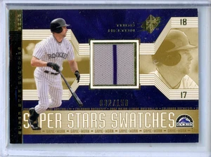 2002 Upper Deck Super Stars Swatches Gold Todd Helton #187 Rockies 032/150 - Picture 1 of 2