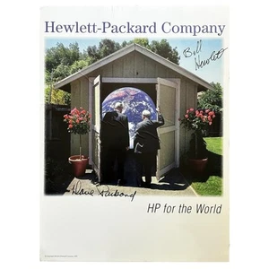 HP Hewlett Packard For The World Garage Poster 24 x 18 Vintage 1995 Werbung PC - Bild 1 von 8