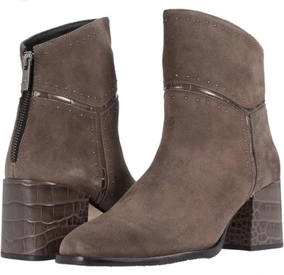Donald Pliner Women’s Geminics Studded Trim Embossed Leather & Suede Booties - Image 1 of 4