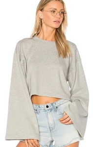 T by Alexander Wang graues kurz geschnittenes Sweatshirt zum Binden. Größe XS - Bild 1 von 7