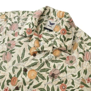 Yiume Herren William Morris Designer Hawaiihemd Granatapfel Tencel Größe 3XL - Bild 1 von 7