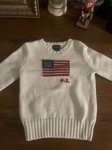 Ralph Lauren Polo Vintage American Flag Sweater - Boys 6 (XS/S) - Picture 1 of 7