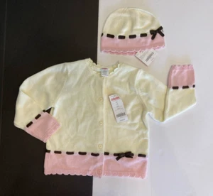 NWT Gymboree Sweeter Than Chocolate 4 4T Neapolitan Cardigan Sweater & Hat Set - Picture 1 of 2