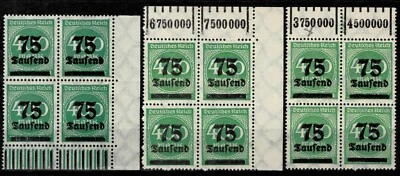 Alemania República de Weimar 1923 ☀ Bloque 75tsd/400 en tonos Mi 287 a & b ☀ MNH Foto 1 de 2