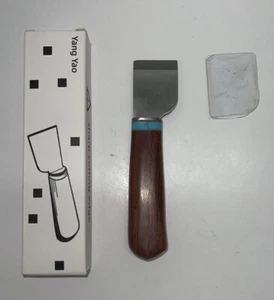 LeatherCraft Ebony Wooden Rosewood Handle Cutter Kiving Blade Knife Cutting Tool - Picture 1 of 8
