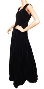 Vintage Molyneux Black Velvet Evening Gown 1930s Dress - Picture 1 of 6
