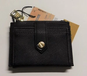 Cartera Steve Madden Hayden negra/dorada estuche para tarjetas MR116325 - Imagen 1 de 2