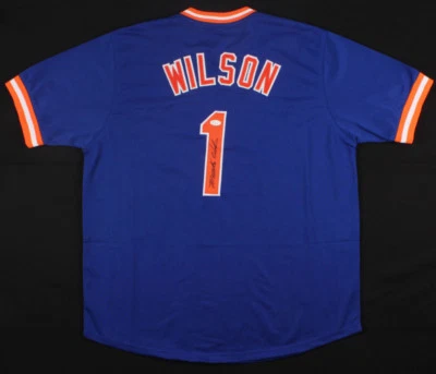 Mookie Wilson Signed Mets Jersey (JSA COA) New York Mets Hall of Fame / Game 6 - Image 1 of 4