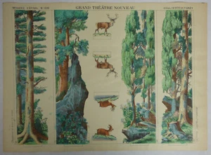 Pellerin Imagerie D’Epinal Print Grand Theatre Nouveau No 1639 Forest Scenes - Picture 1 of 8