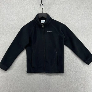 Columbia Jacket Kids Size Medium 10/12 Black Fleece Long Sleeve Full Zip - Picture 1 of 10