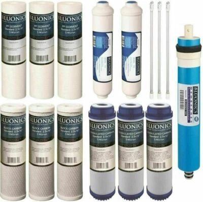 15 pcs Replacement Water Filter Set for our 6 Stage UV Reverse Osmosis System - Image 1 of 4