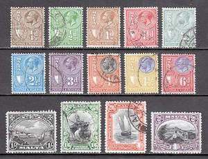 MALTA — SCOTT 167//180 (SG 193//206) — 1930 FRANQUEO E INGRESOS — USADO — SCV $140 - Imagen 1 de 2