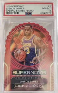 Obsidian LeBron James Supernova Red Flood SSP 2020 PSA 8 - Imagen 1 de 2