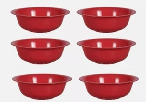 6-Pack Sturdy Cereal Soup Bowls 6.5" Wide BPA-FREE Plastic Kids FREE SHIP - RED - Picture 1 of 2