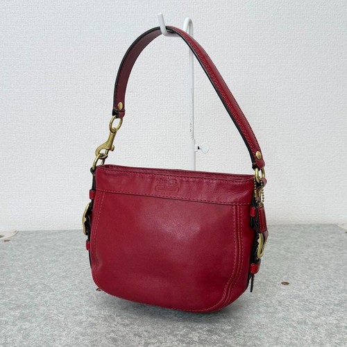 COACH mini Zoe Hobo Shoulde pelle rossa vintage F S usata tela rossa