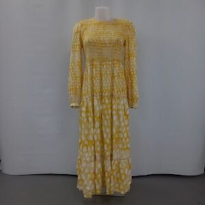 Anthropologie Maxi Dress Women Size Small Yellow 100% Viscose New RMF07-VM