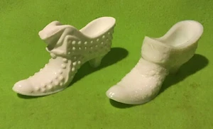 Vintage ~ Glass Shoe/ Slipper ~ Hobnail ~ Fenton ~ Milk Glass ~ White ~ - Picture 1 of 8