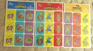 VINTAGE ARTIS 1989 TMNT-3 SEALED PACKS OF 4 SHEETS 36 STICKERS PER/SHEET-NEW