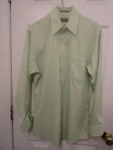 Arrow mens light green and white striped dress shirt size medium - Picture 1 of 2
