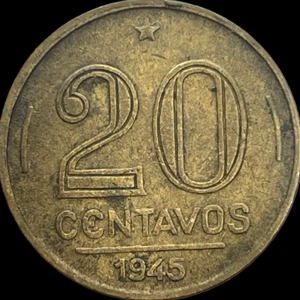 1945 Brazil 20 Centavos KM# 556a Lot C5-2  Getúlio Dornelles Vargas, - Picture 1 of 4
