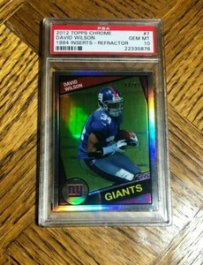 2012 Topps cromo PSA Gem 10 David Wilson - tarjeta holográfica - New York Giants - Imagen 1 de 4