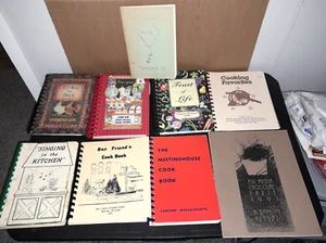 LOT OF 9 Community Cookbooks Church School Fund Raising Recipe Books Vintage - Picture 1 of 4