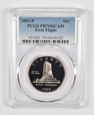 2003-P PR70 First Flight Commemorative Half Dollar PCGS Blue Label - Image 1 of 4