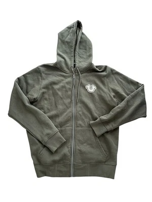 Sudadera con capucha True Religion Core con cremallera XL Kalamata verde logotipo trasero Foto 1 de 4