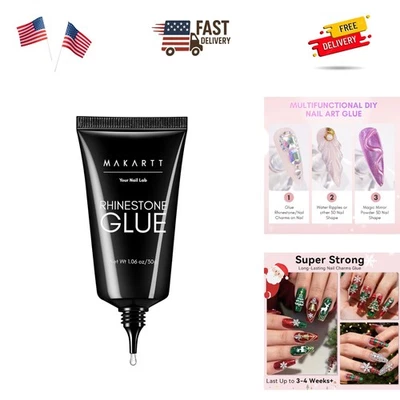 Nail Rhinestone Glue - 30ML Super Strong Adhesive Gel Nail Glue for Decoratio... - Image 1 of 4
