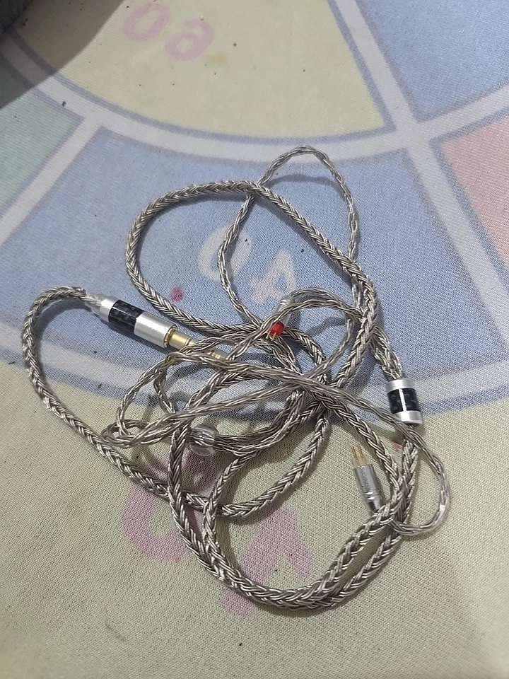 Cable para auriculares IEM 28 AWG 1,2 m 4 núcleos HiFi cable para monitor de oído rosa (4,4 mm, 2 PIN) Foto 1 de 1