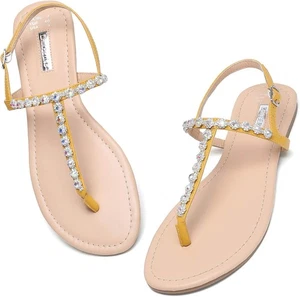 Sandalias para mujer CHOOSEONE correa en T hebilla estrás Kuwait talla 9 - Imagen 1 de 1