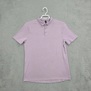 Lululemon Polo Shirt Mens Large Purple Evolution Short Sleeve Technical Stretch - Picture 1 of 12