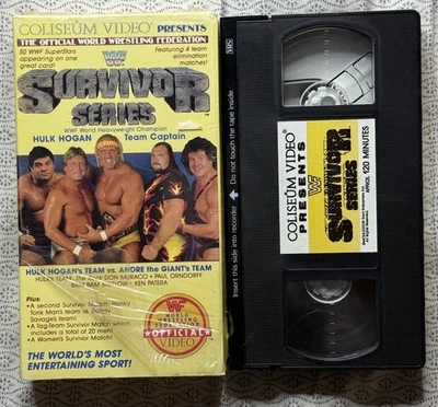 WWF SURVIVOR SERIES 1987 VHS COLISEUM VIDEO WWE Hogan Andre Still In Wrap - Image 1 of 4