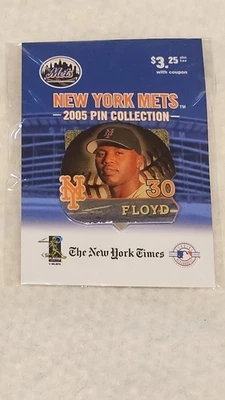 Vtg New York Mets Cliff Floyd Souvenir Pin 2005 New York Times New Sealed - Image 1 of 2