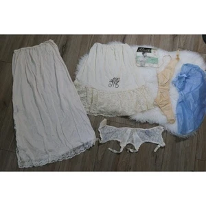 Vintage Lot - Adagio Maidenform Bra / Lovable Nylon Girdle / Lace Slips / ++ - Picture 1 of 24