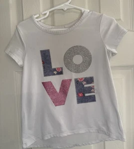 Btween Girls’ LOVE Graphic T-Shirt, Size 4, Excellent Condition - Picture 1 of 3