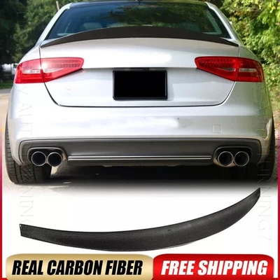 PARA AUDI S4 B8.5 2010-2016 HIGHKICK DUCKBILL ALERÓN DE MALETERO DE FIBRA DE CARBONO REAL LIP Foto 1 de 4