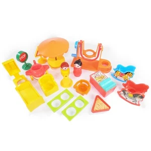Lot Vtg 1970s-1990s Fisher Price Little People Furniture Lot Plane Nursery Bench - Picture 1 of 6