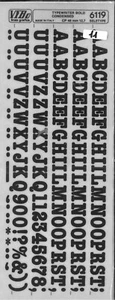 1 FOGLIO TRASFERELLI TRASFERIBILI VIBO BOLD CONDENSED 6119 mm 12,7 LETTERE - Picture 1 of 2