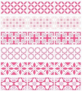 Tile Stickers Waterproof Border Metro Pink Mosaic Pack Of 24, 200mm x 100mm BT13 - Picture 1 of 19
