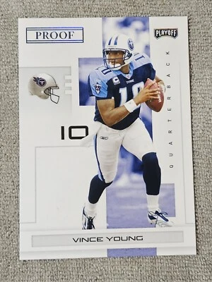 2007 Playoff NFL Playoffs Silver Proof 31/50 Vince Young #97 Tennessee Titans  - Image 1 of 3
