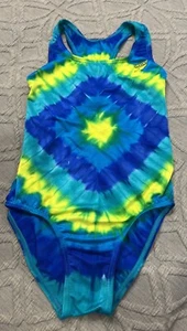 NWOT Vtg Rare SPEEDO Girls One Piece Tie Dye Swimsuit Size 10 - Picture 1 of 5
